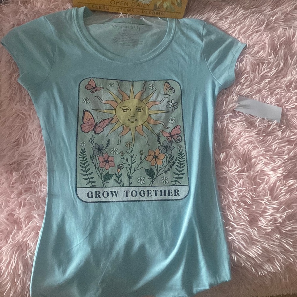 Baby blue cute t shirt